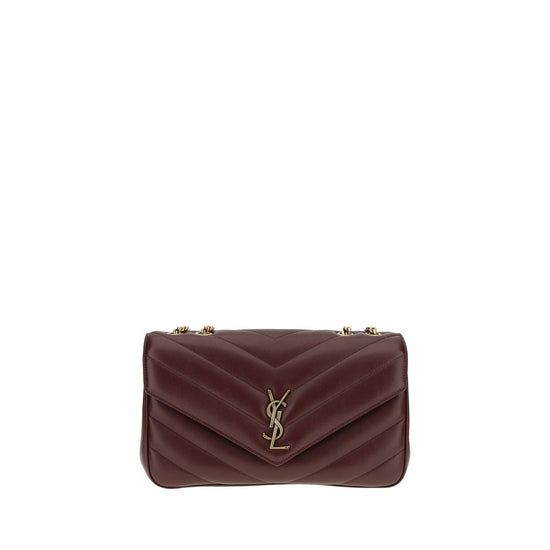 Saint Laurent Bordeaux Lamb Shoulder Bag - Front view