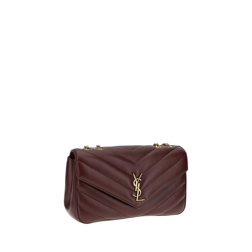 Saint Laurent Bordeaux Lamb Shoulder Bag - Side view