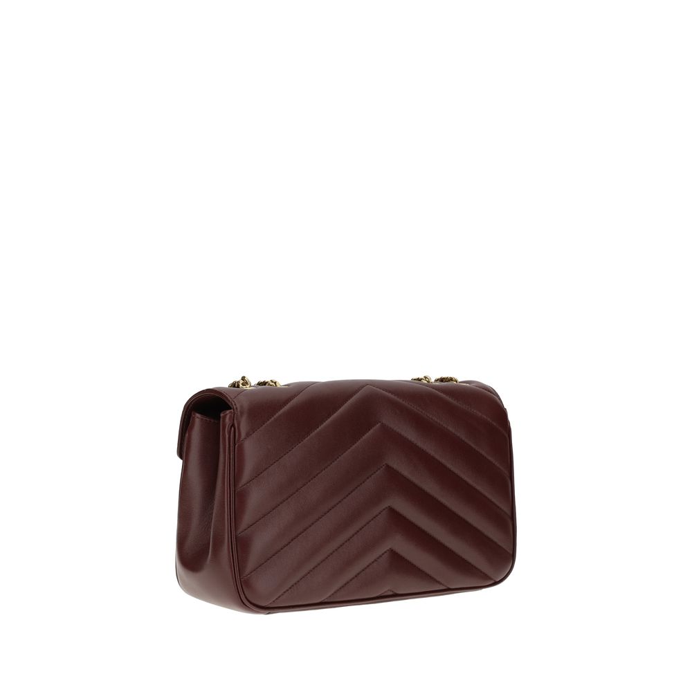 Saint Laurent Bordeaux Lamb Shoulder Bag - Back view