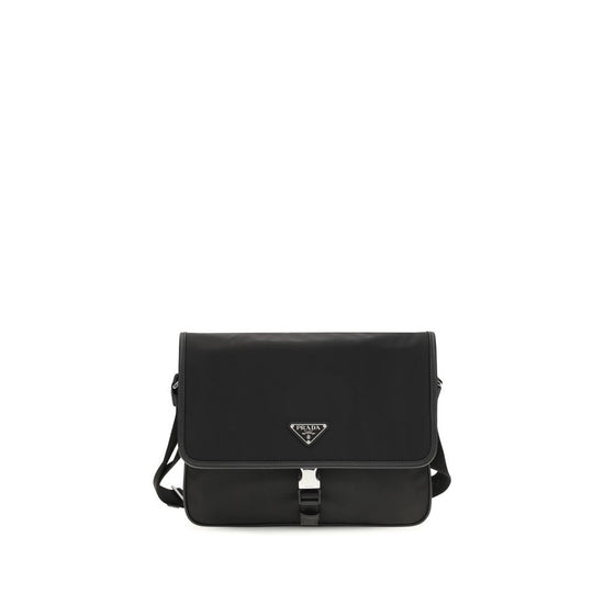 Prada Black Recycled Polyamide Shoulder Bag - AW26 20x18cm - Front view