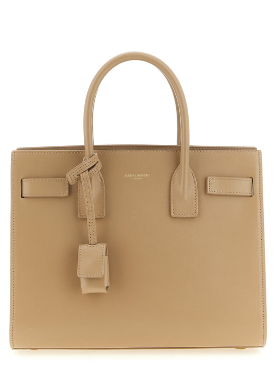Saint Laurent Beige Calfskin Handbag - Front view