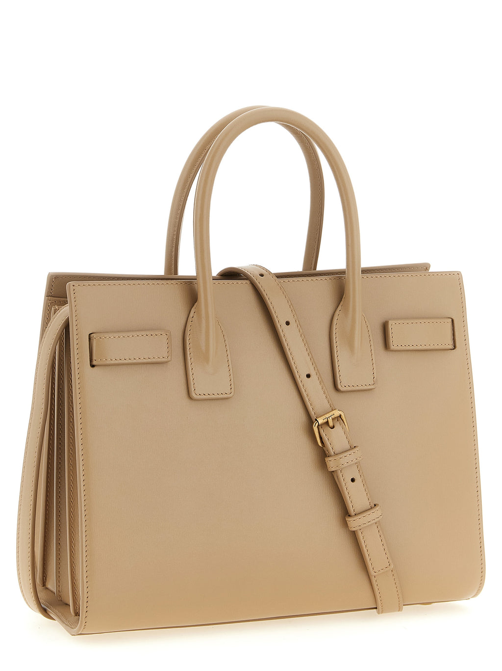Saint Laurent Beige Calfskin Handbag - Side view