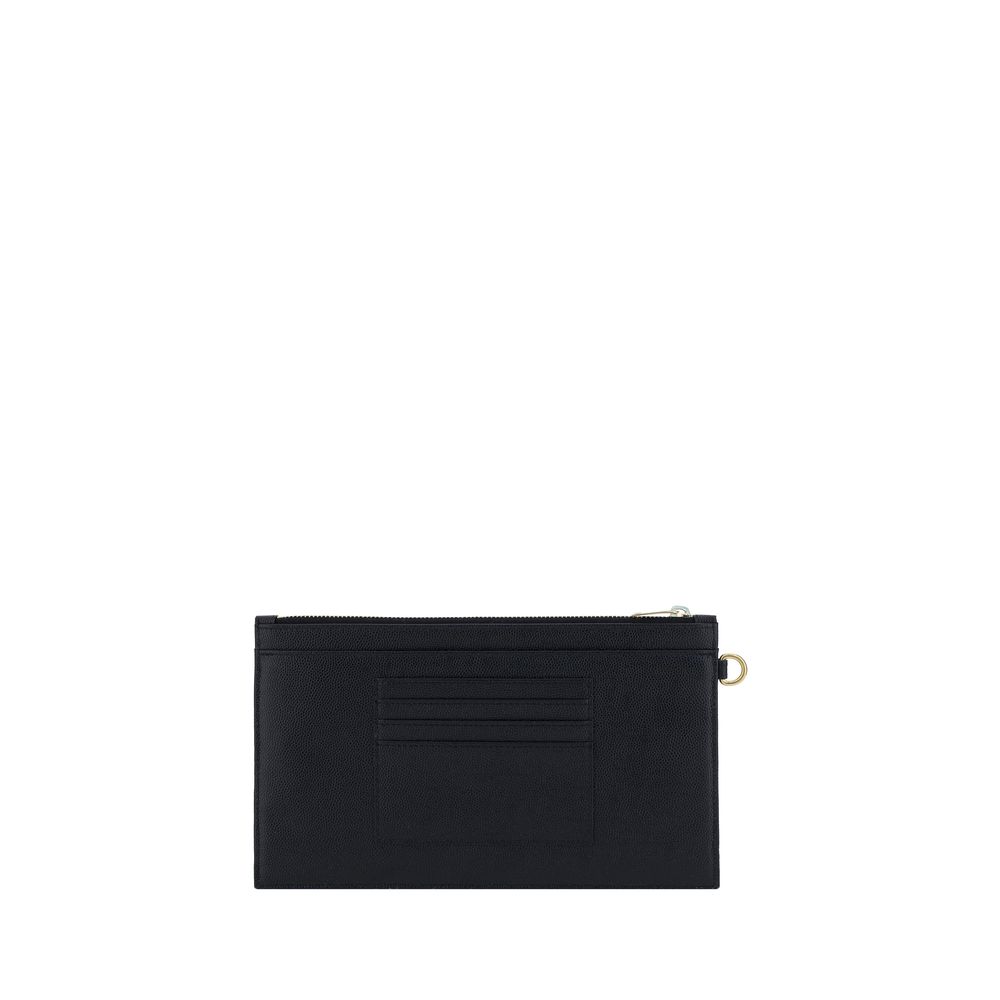 Saint Laurent Black Calf Leather Clutch Bag - Side view