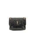 Saint Laurent Black Calf Leather Shoulder Bag - AW26 28x20cm - Front view