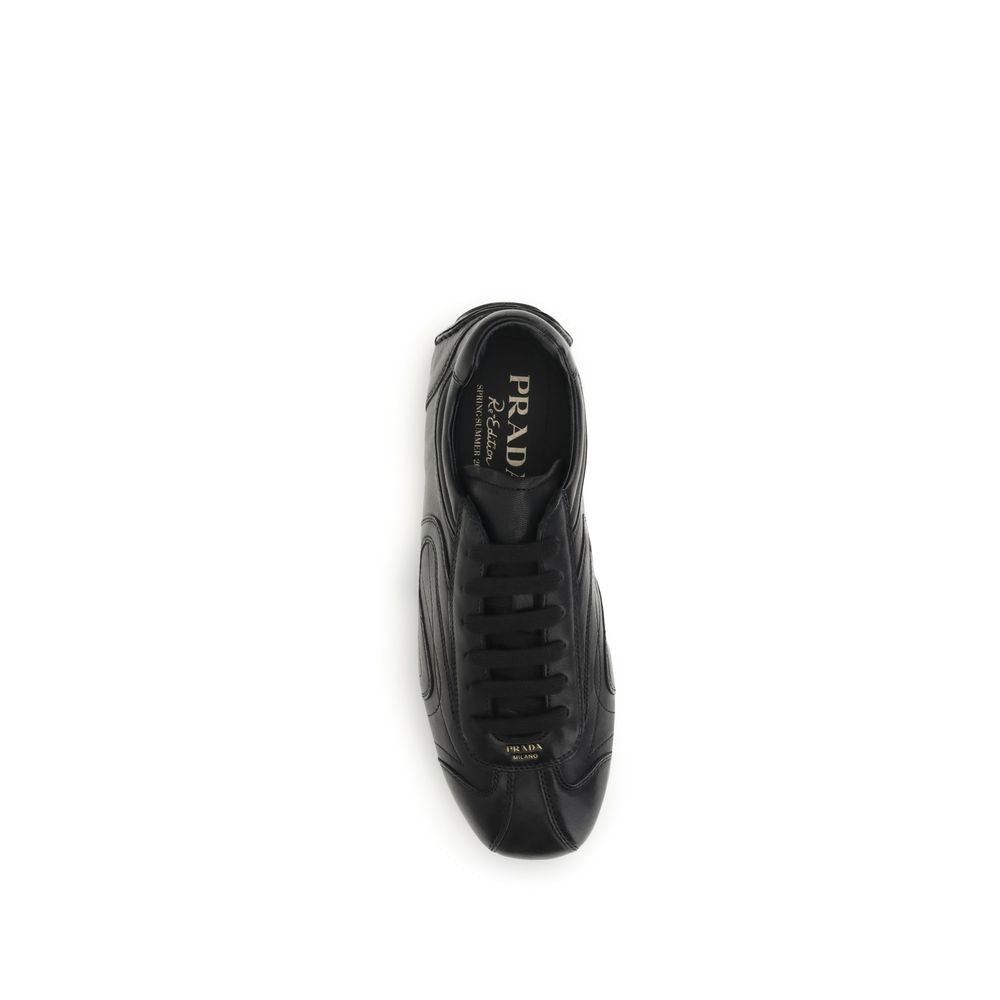 Prada Black Lamb Low Top Sneakers - Detail view