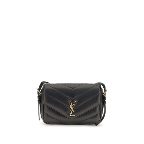Saint Laurent Black Lamb Shoulder Bag - AW26 21x14cm - Front view