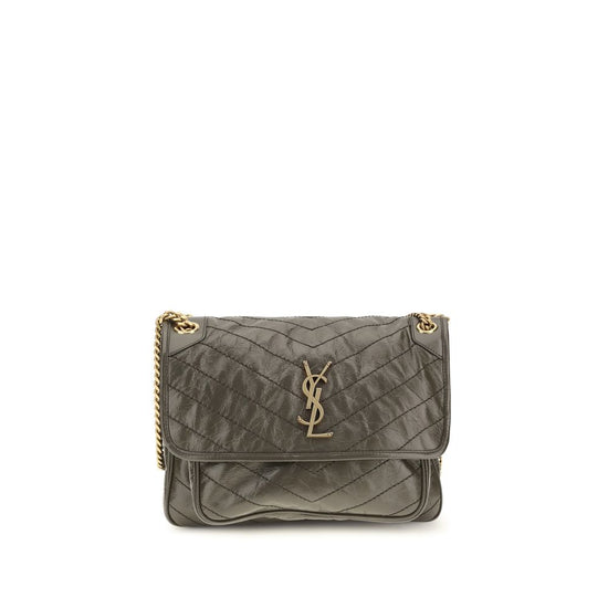 Saint Laurent Bicolor Calf Leather Shoulder Bag - AW26 28x20cm - Front view