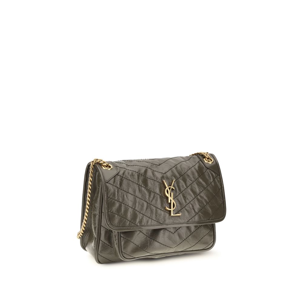 Saint Laurent Bicolor Calf Leather Shoulder Bag - AW26 28x20cm - Side view