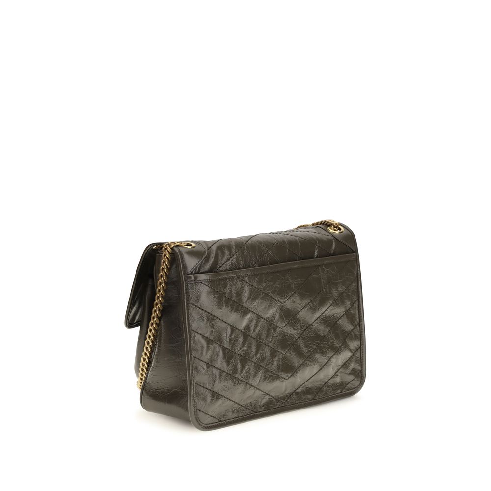 Saint Laurent Bicolor Calf Leather Shoulder Bag - AW26 28x20cm - Back view