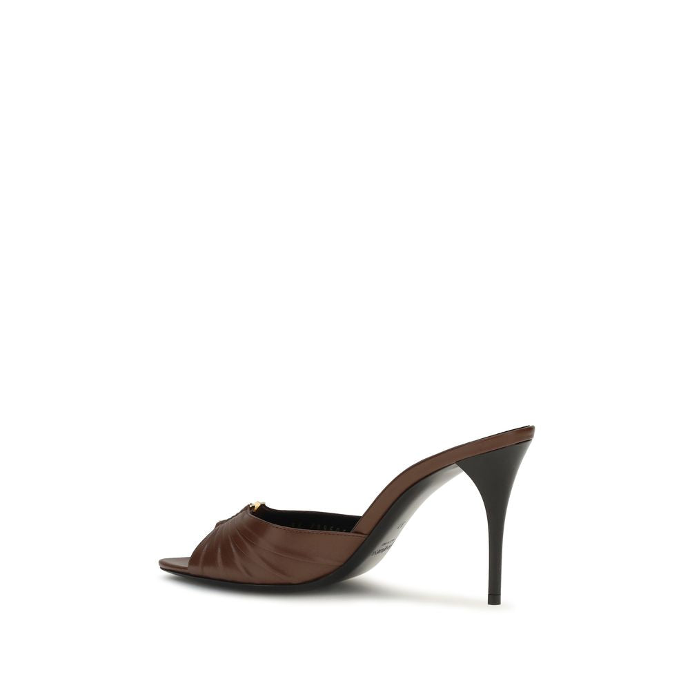 Saint Laurent Brown Calf Leather High Heel Pumps - Back view