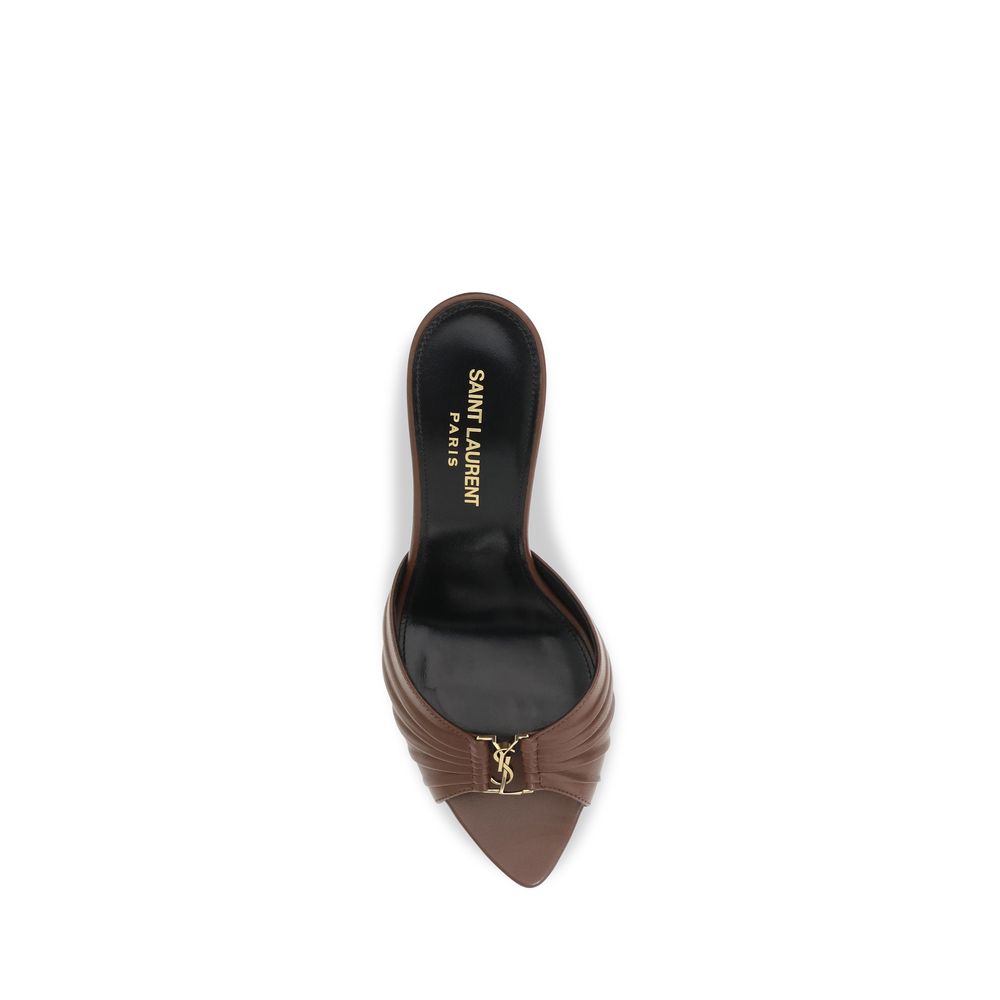 Saint Laurent Brown Calf Leather High Heel Pumps - Detail view