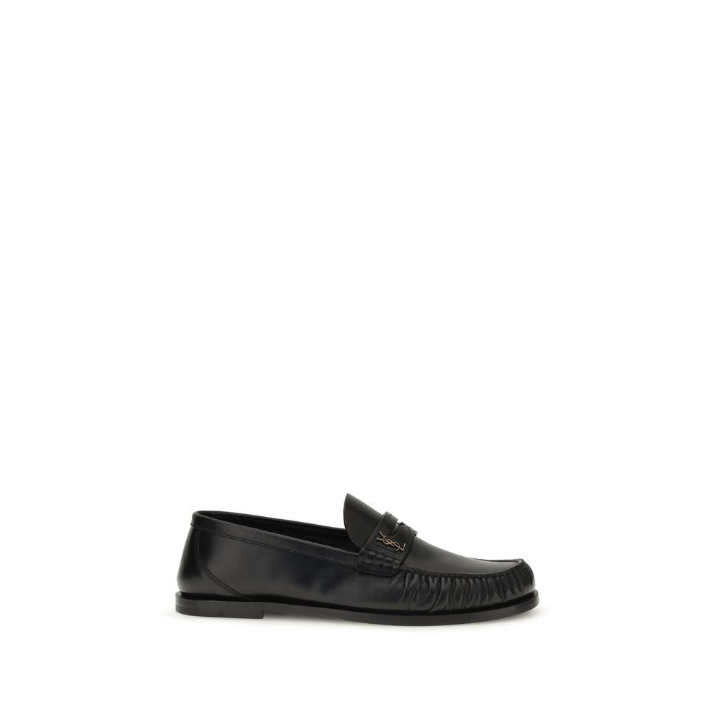 Saint Laurent Black Calf Leather Slip On Loafers - AW26 (Ref. SA820648AAELH1000) - Front view