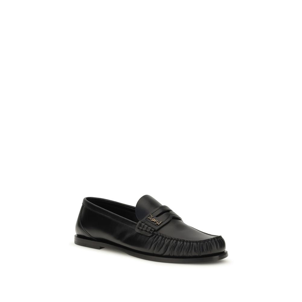 Saint Laurent Black Calf Leather Slip On Loafers - AW26 (Ref. SA820648AAELH1000) - Side view