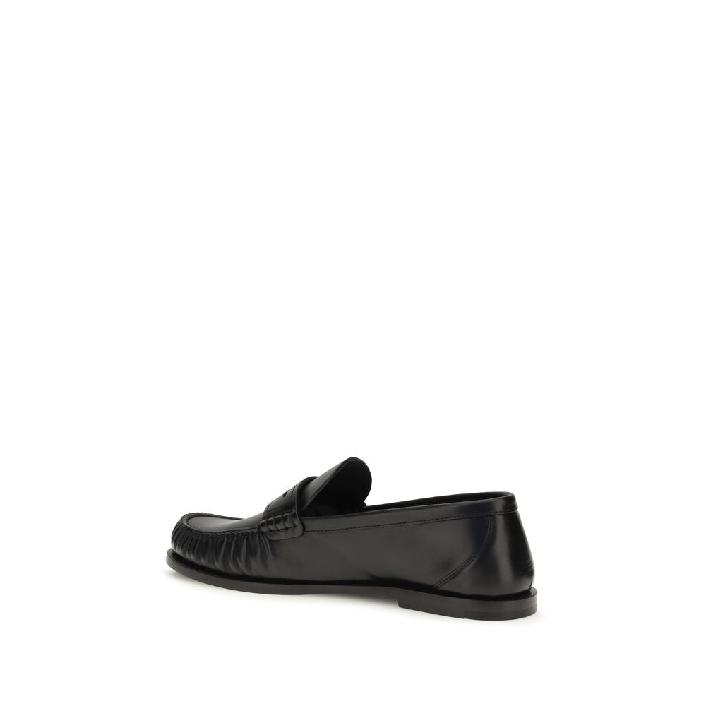 Saint Laurent Black Calf Leather Slip On Loafers - AW26 (Ref. SA820648AAELH1000) - Back view