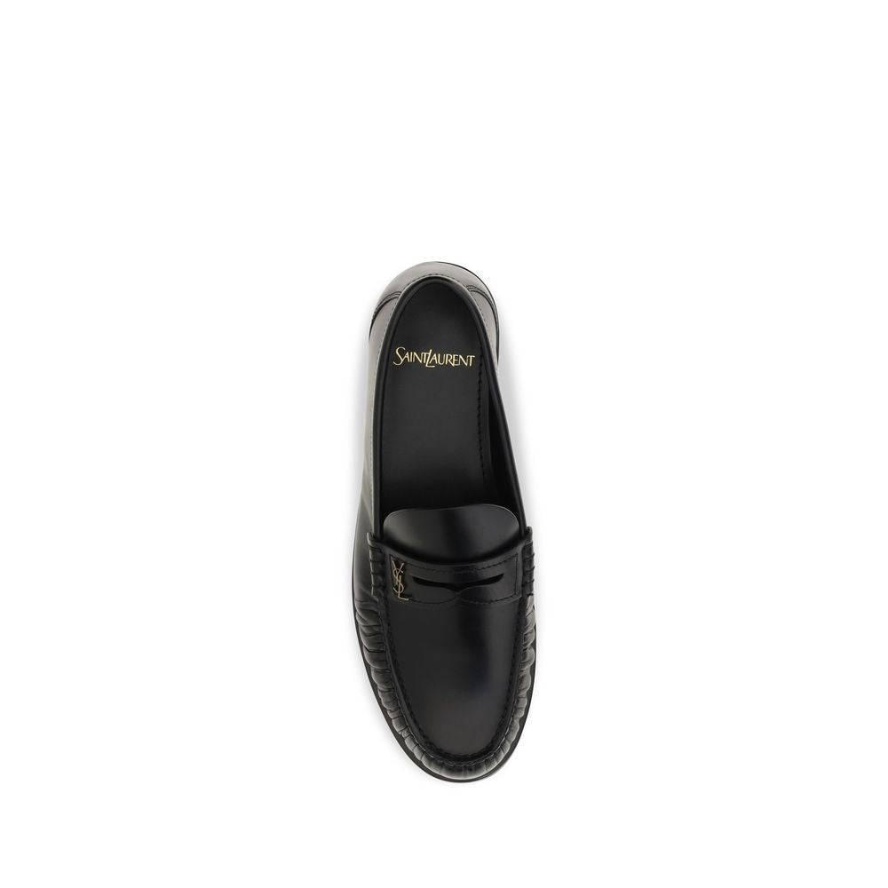 Saint Laurent Black Calf Leather Slip On Loafers - AW26 (Ref. SA820648AAELH1000) - Detail view