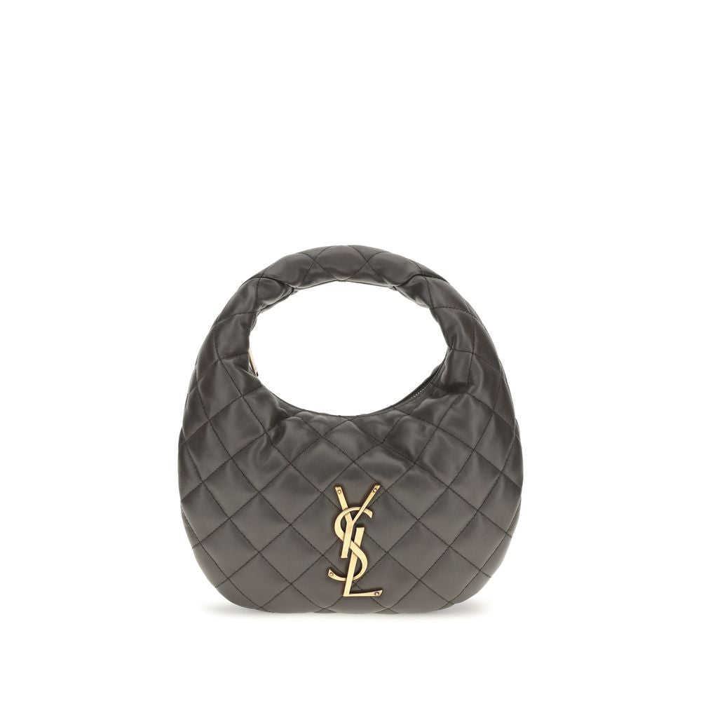 Saint Laurent Gray Lamb Handbag - Front view
