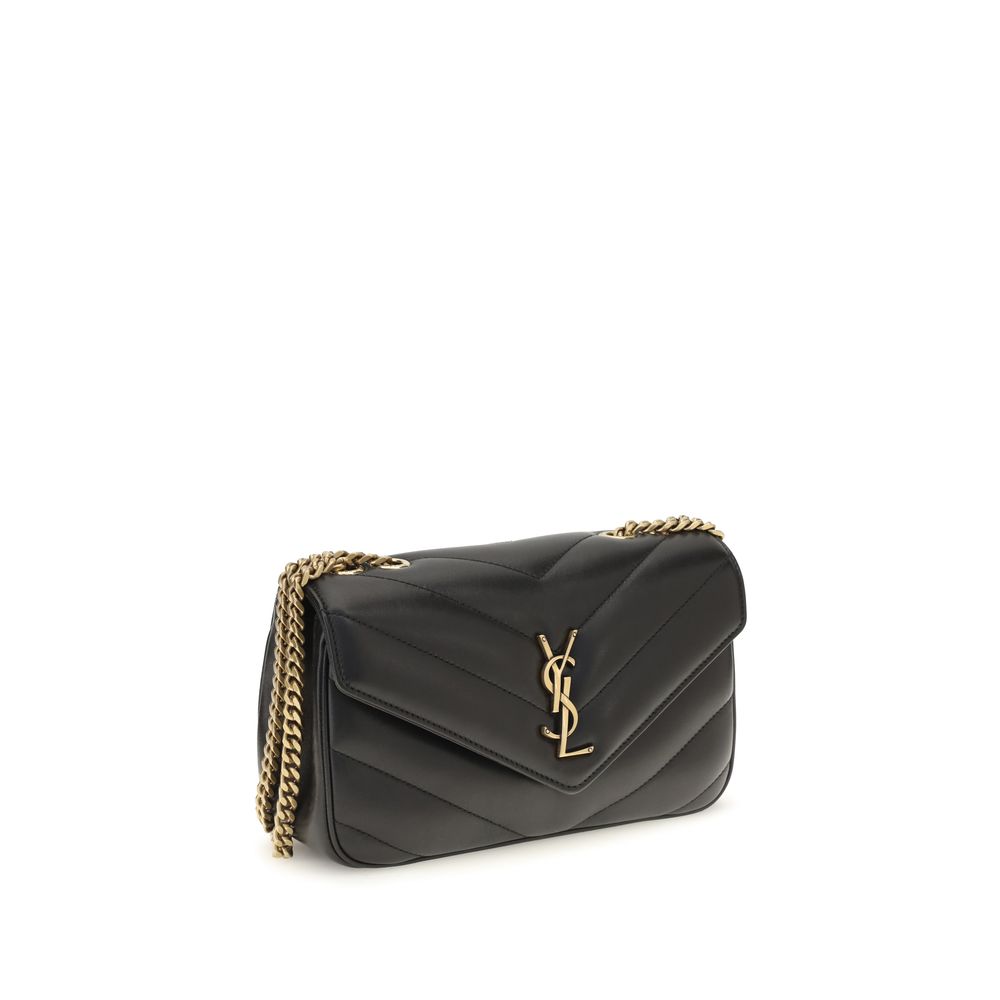 Saint Laurent Black Lamb Shoulder Bag - AW26 24x14cm - Side view