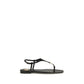 Saint Laurent Black Calf Leather Flat Sandals - Front view