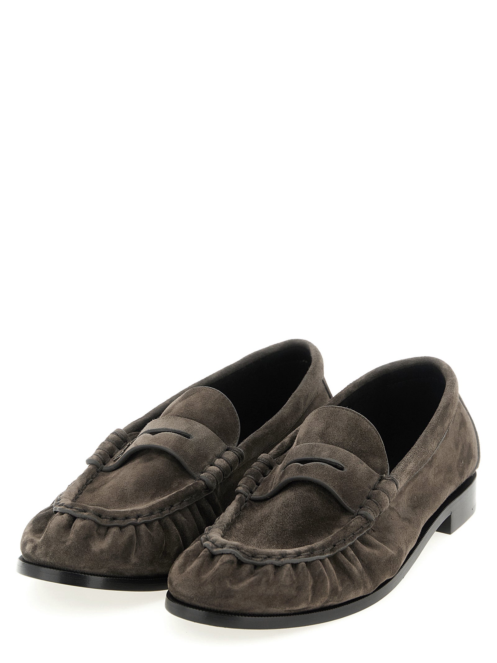 Saint Laurent Brown Calfskin Slip On Loafers (Ref. SA333227) - Side view