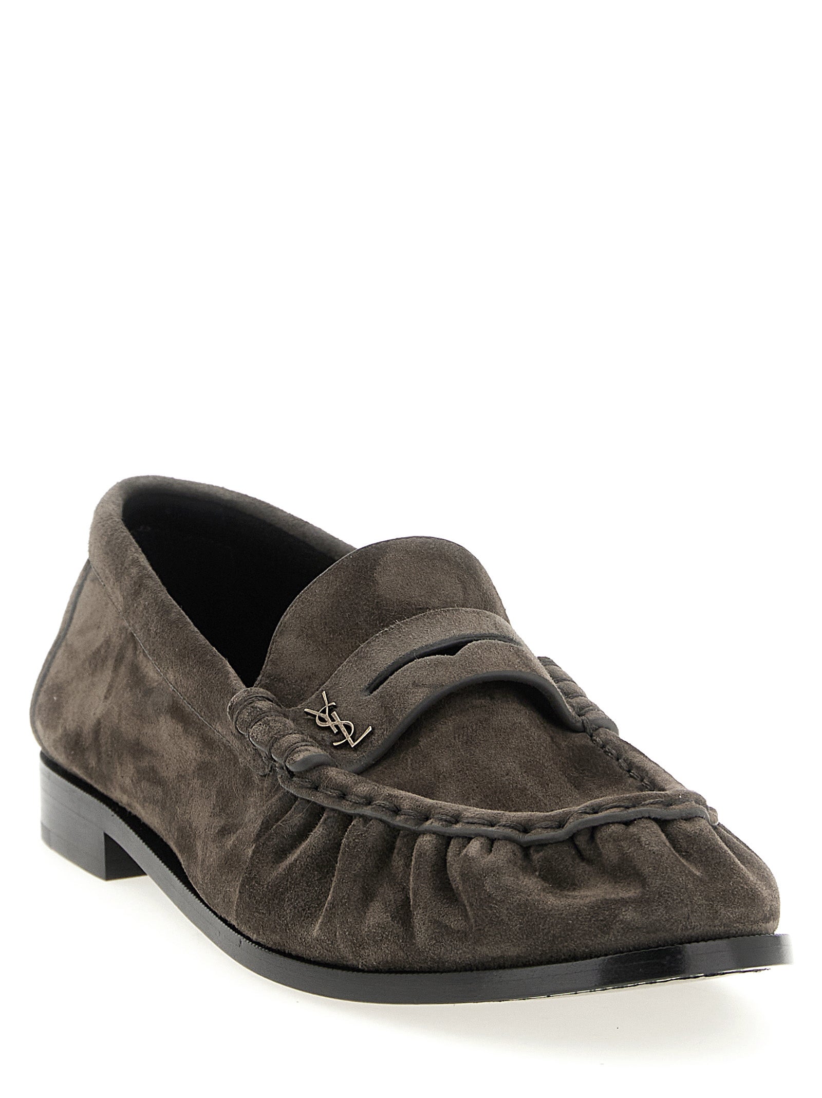 Saint Laurent Brown Calfskin Slip On Loafers (Ref. SA333227) - Back view