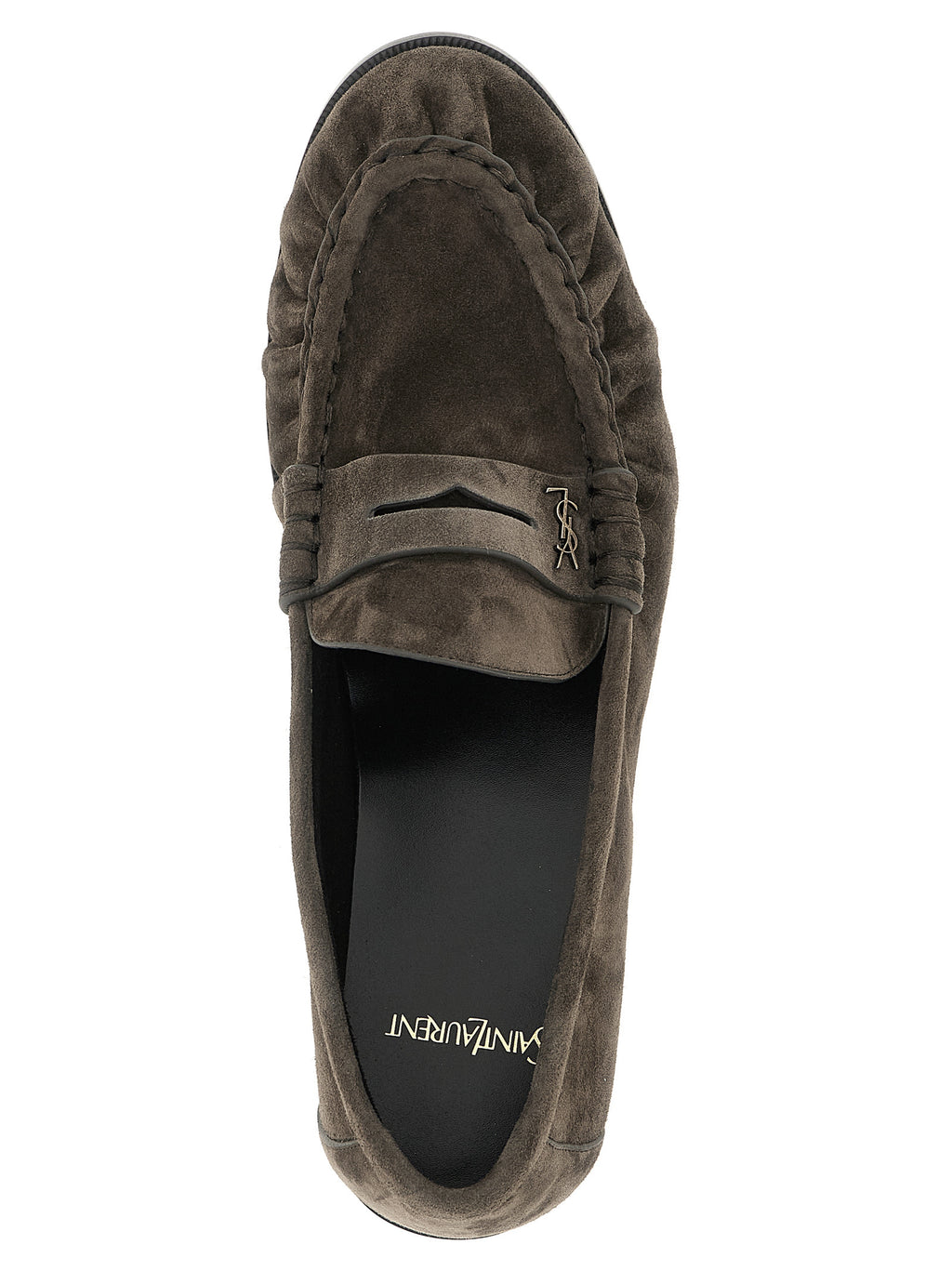 Saint Laurent Brown Calfskin Slip On Loafers (Ref. SA333227) - Close-up view