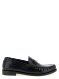 Saint Laurent Black Calfskin Slip On Loafers - Front view