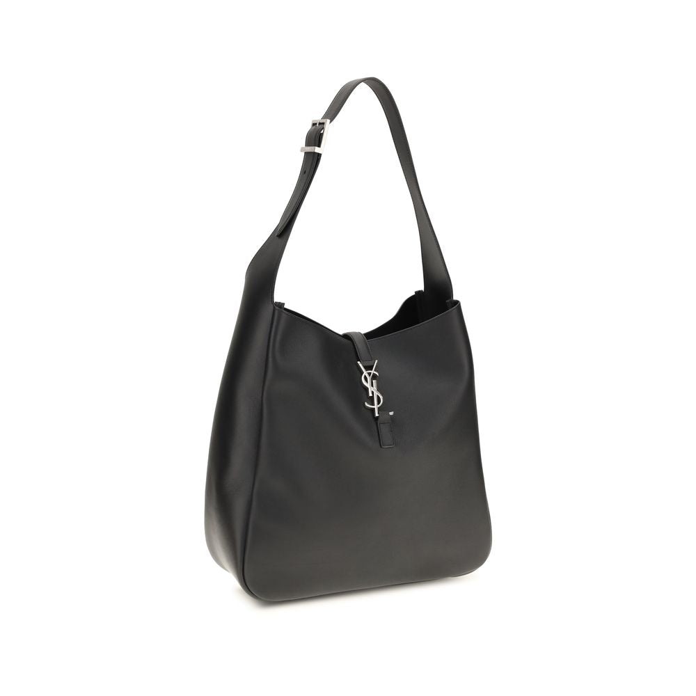 Saint Laurent Black Calf Leather Shoulder Bag - AW26 30x31cm - Side view