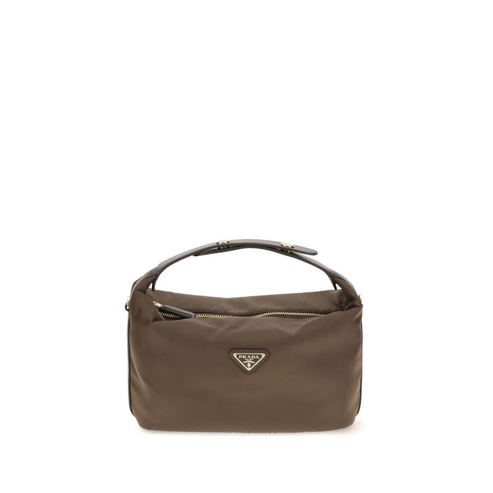 Prada Brown Recycled Polyamide Handbag - Front view