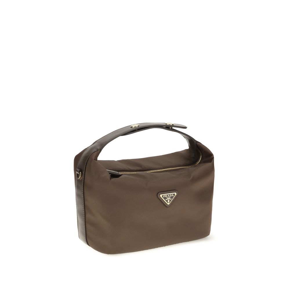 Prada Brown Recycled Polyamide Handbag - Side view