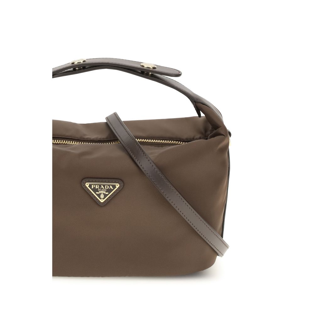 Prada Brown Recycled Polyamide Handbag - Detail view