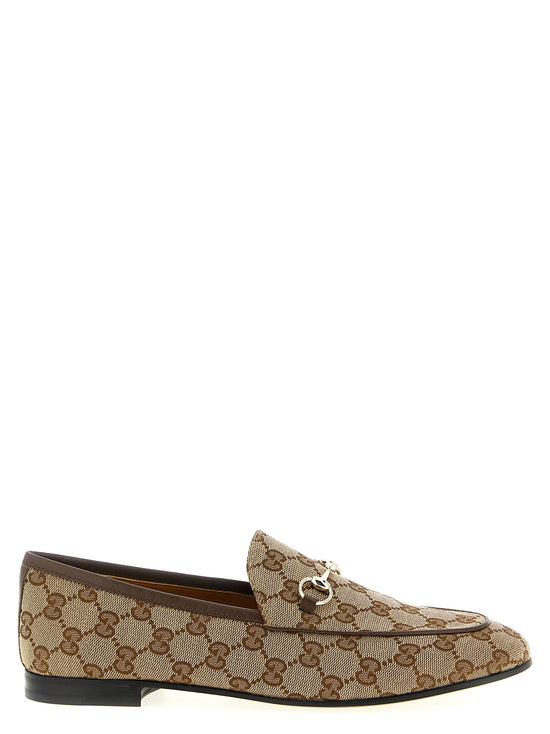 Gucci Beige Polyester Slip On Loafers - Front view