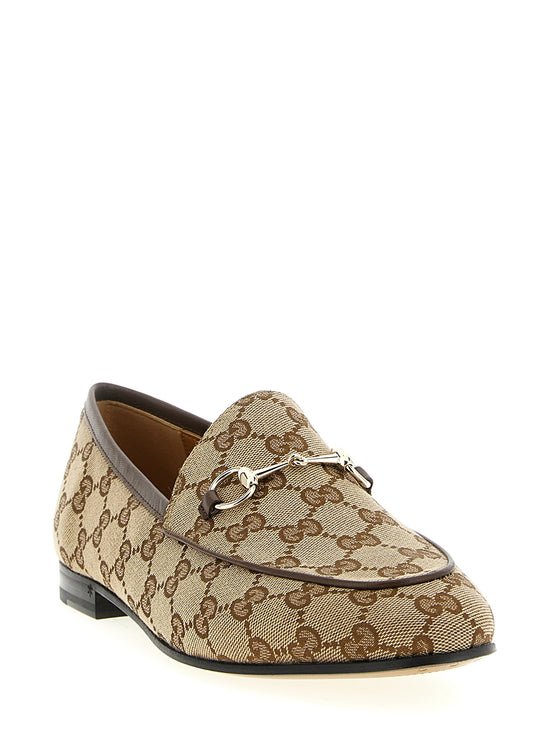 Gucci Beige Polyester Slip On Loafers - Side view