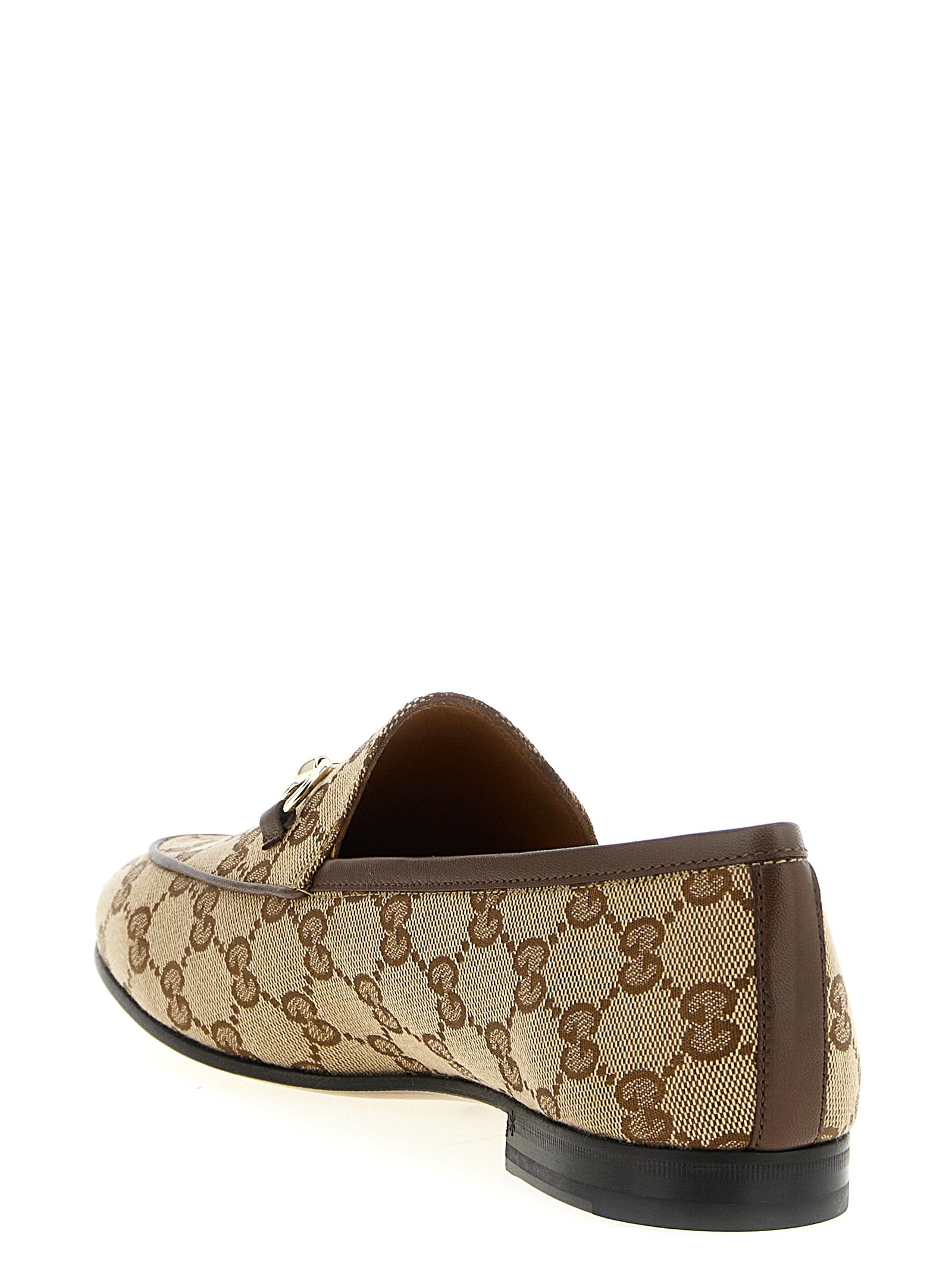 Gucci Beige Polyester Slip On Loafers - Back view