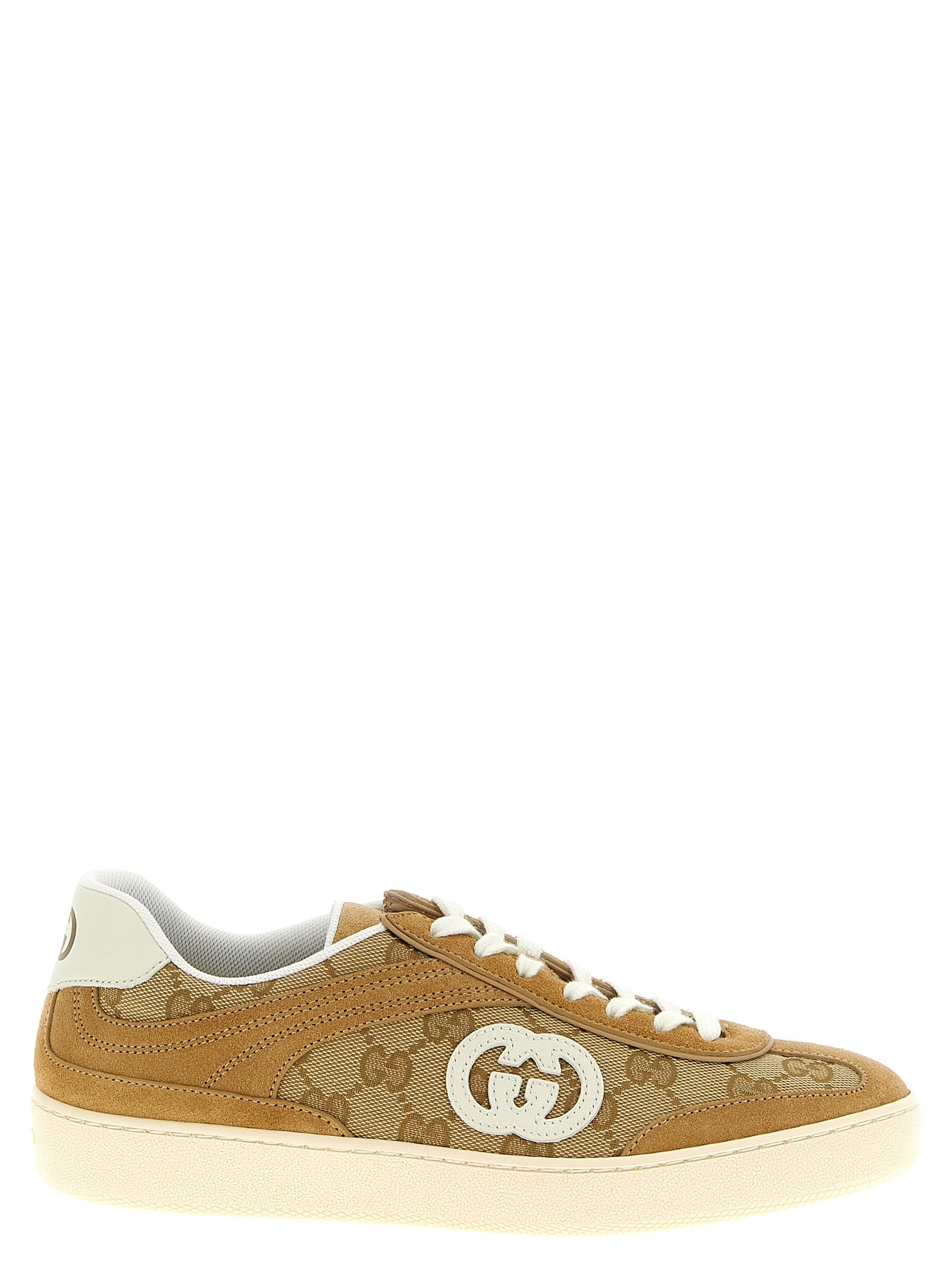 Gucci Beige Calfskin Low Top Sneakers - Front view