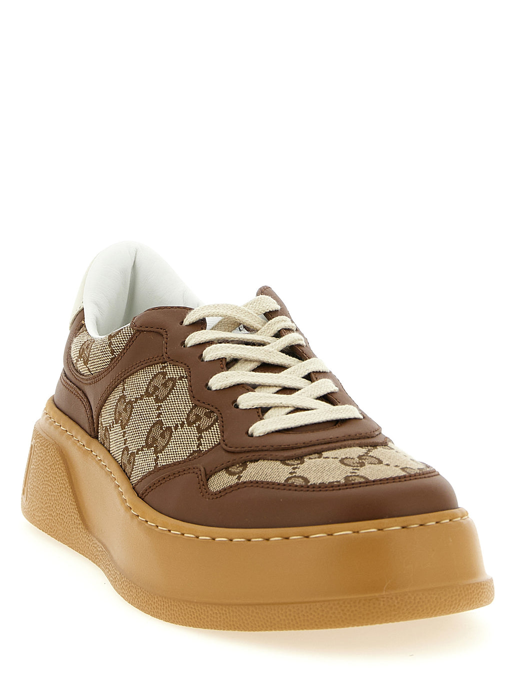 Gucci Brown Calfskin Chunky Sneakers - Side view