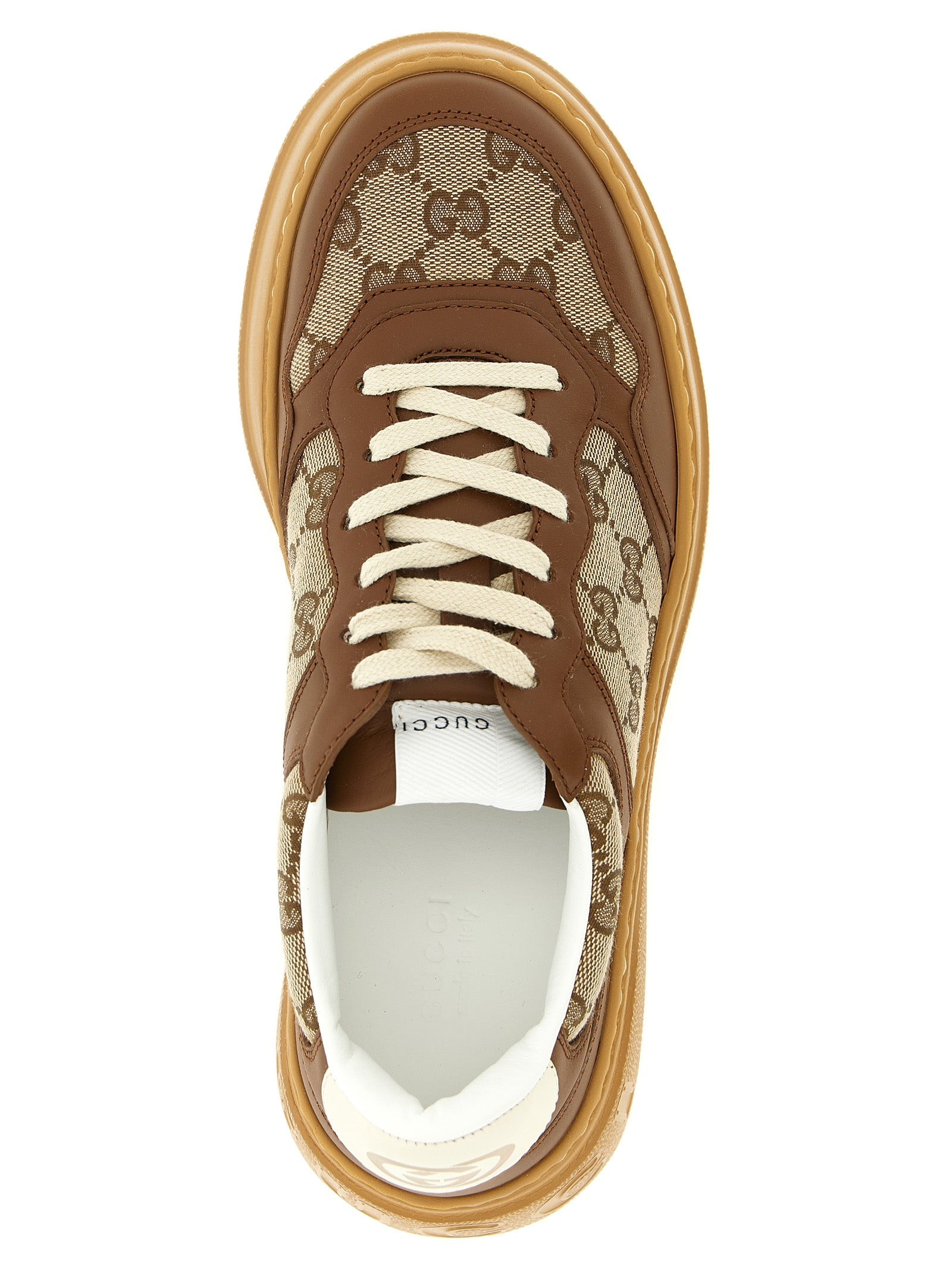 Gucci Brown Calfskin Chunky Sneakers - Detail view