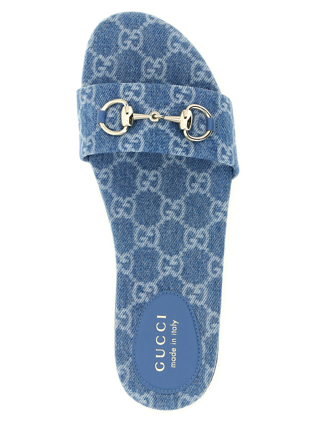 Gucci Blue Cotton Slides - Detail view