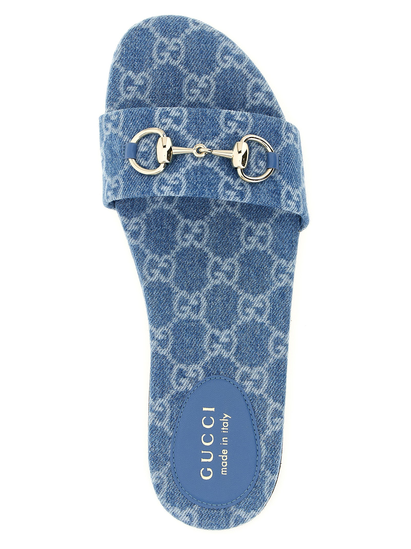 Gucci Blue Cotton Slides - Detail view