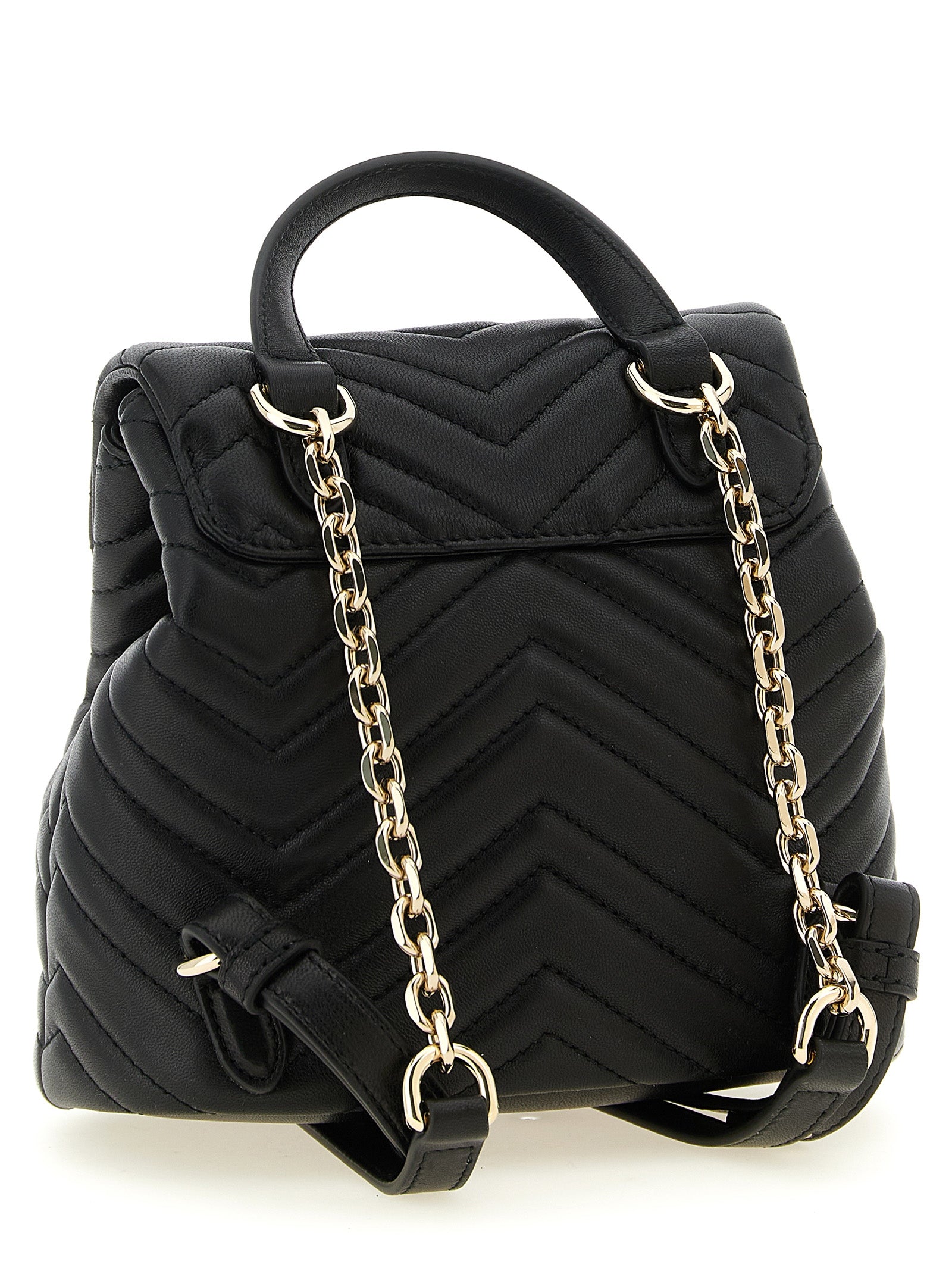 Gucci Black Lamb Leather Backpack - Side view