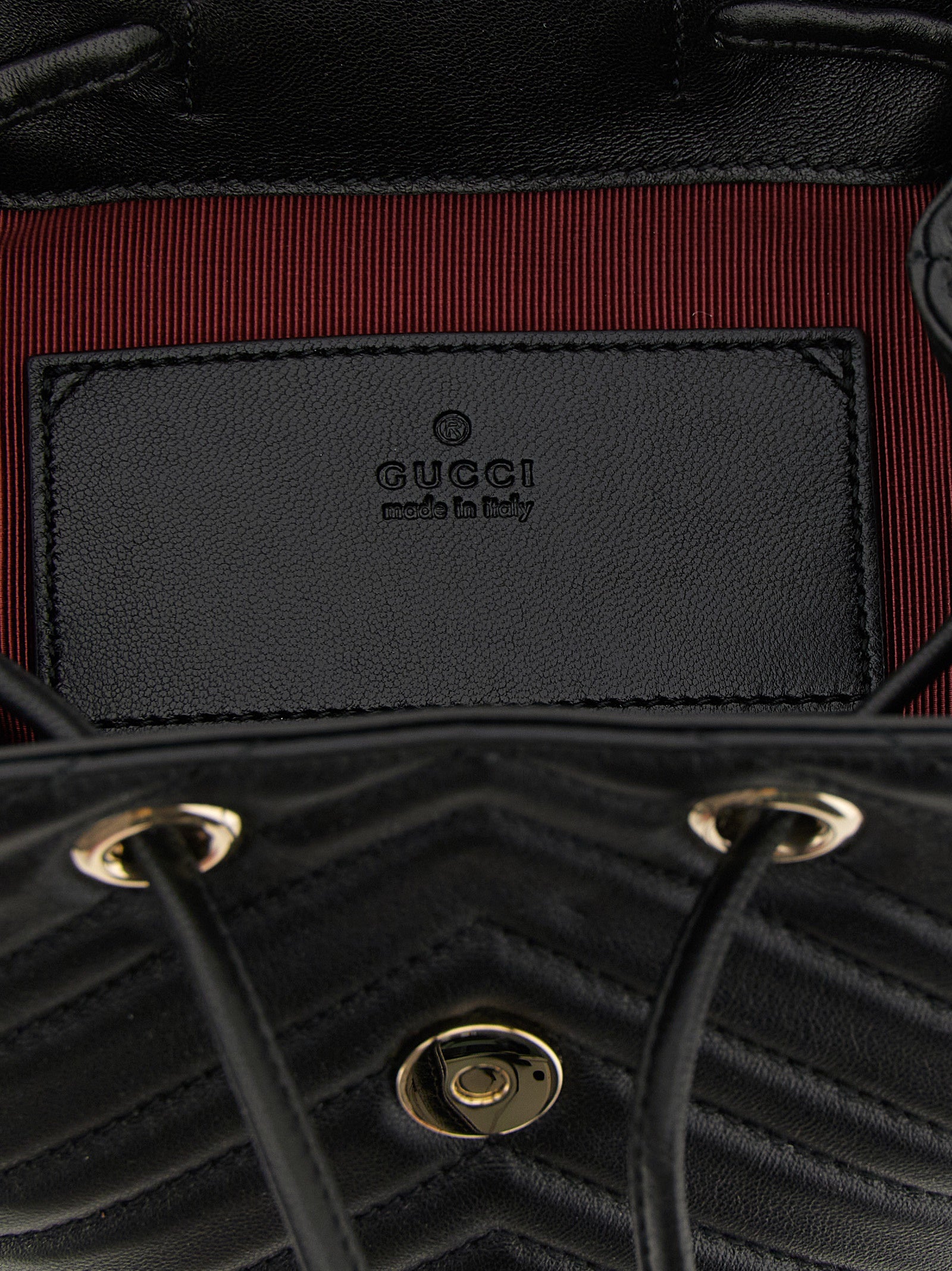 Gucci Black Lamb Leather Backpack - Detail view