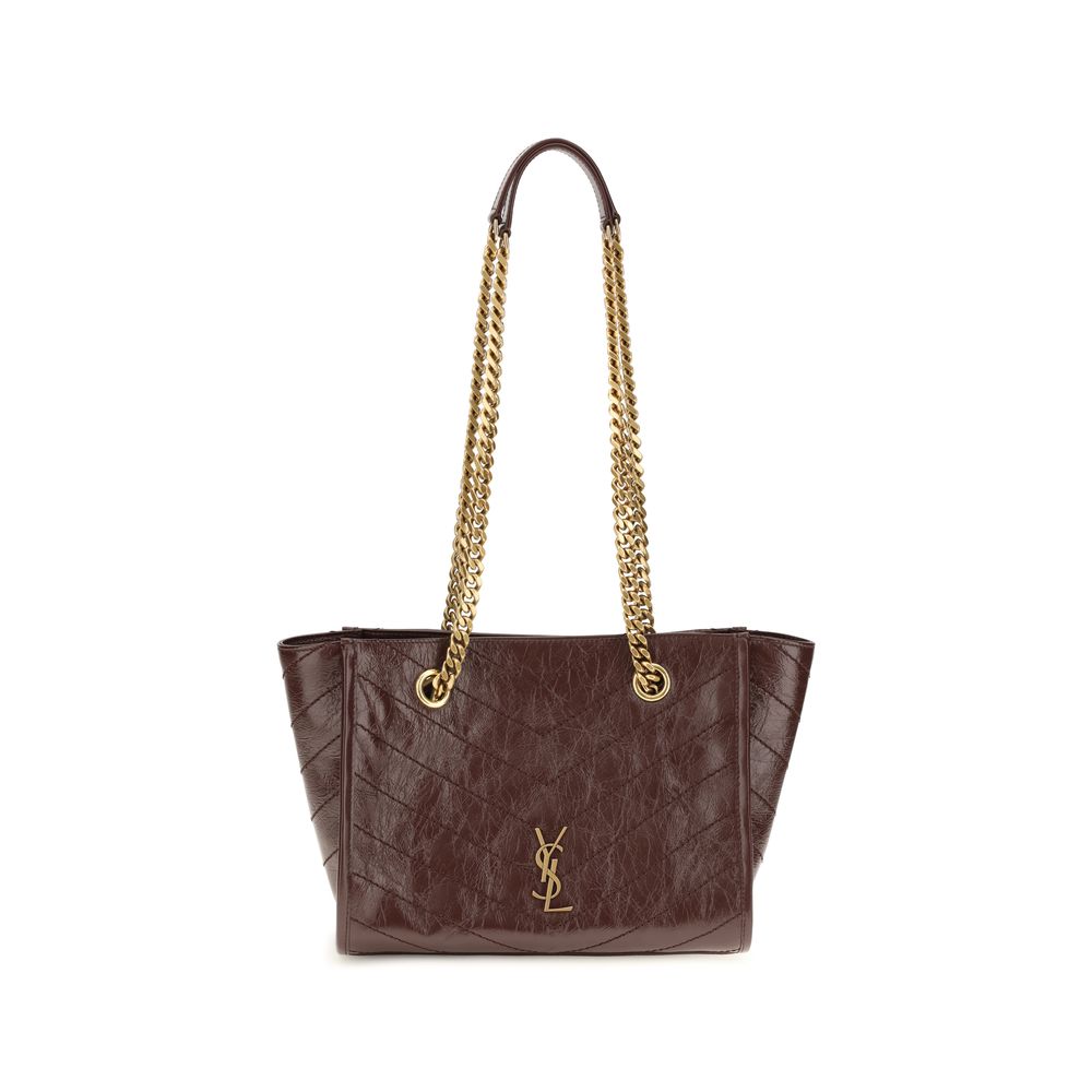 Saint Laurent Brown Calf Leather Shoulder Bag - AW26 25x19cm - Front view