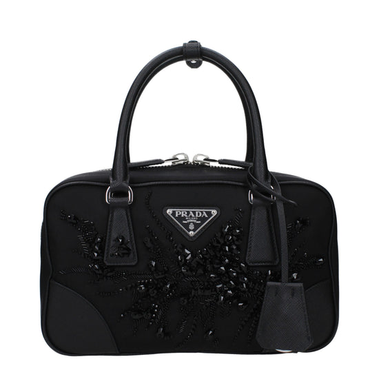Prada Black Fabric Handbag - Front view