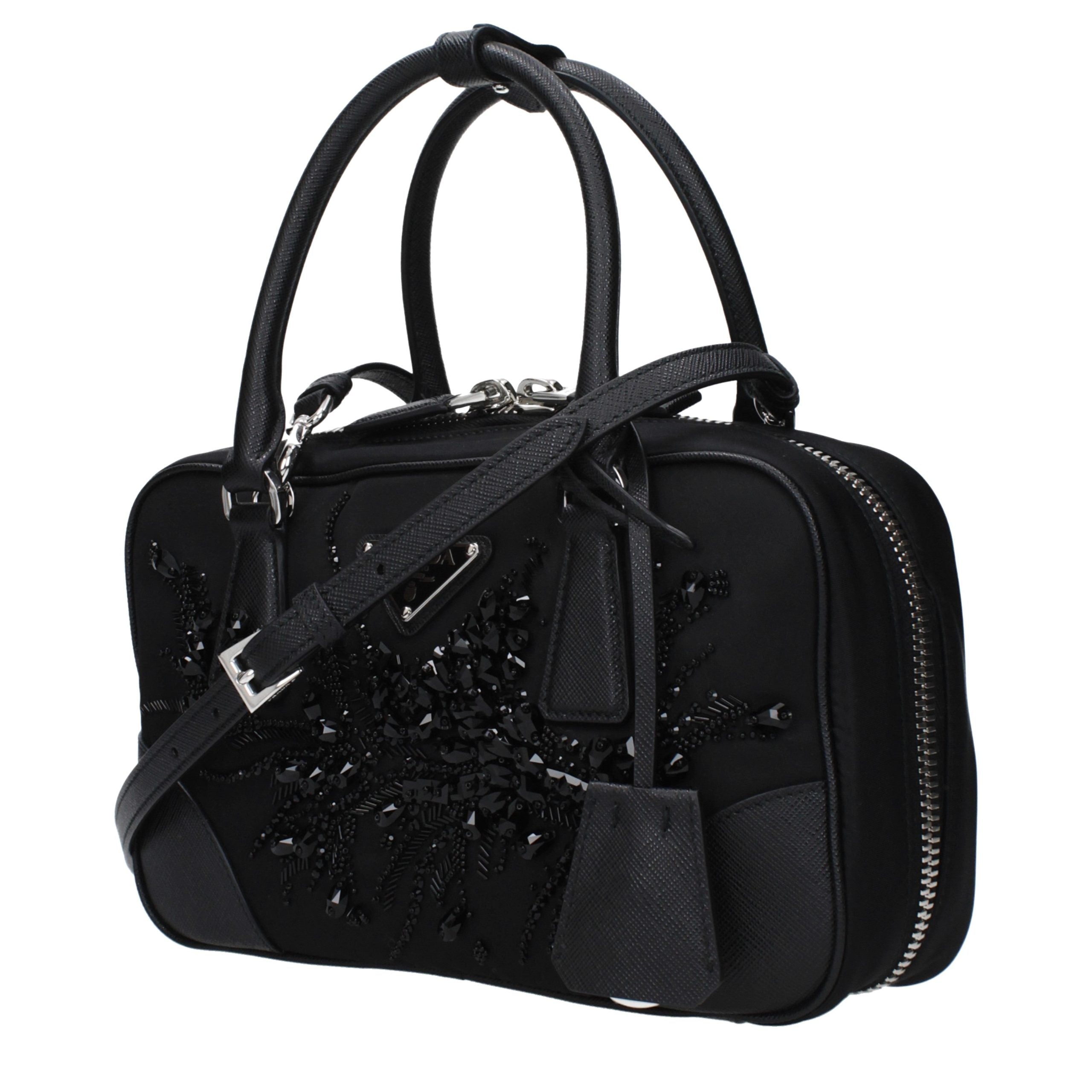 Prada Black Fabric Handbag - Side view