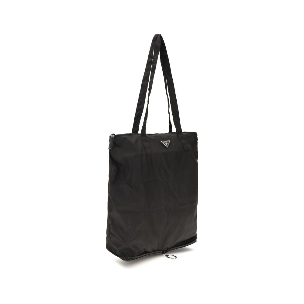 Prada Black Calf Leather Shoulder Bag - AW26 28x34cm - Side view