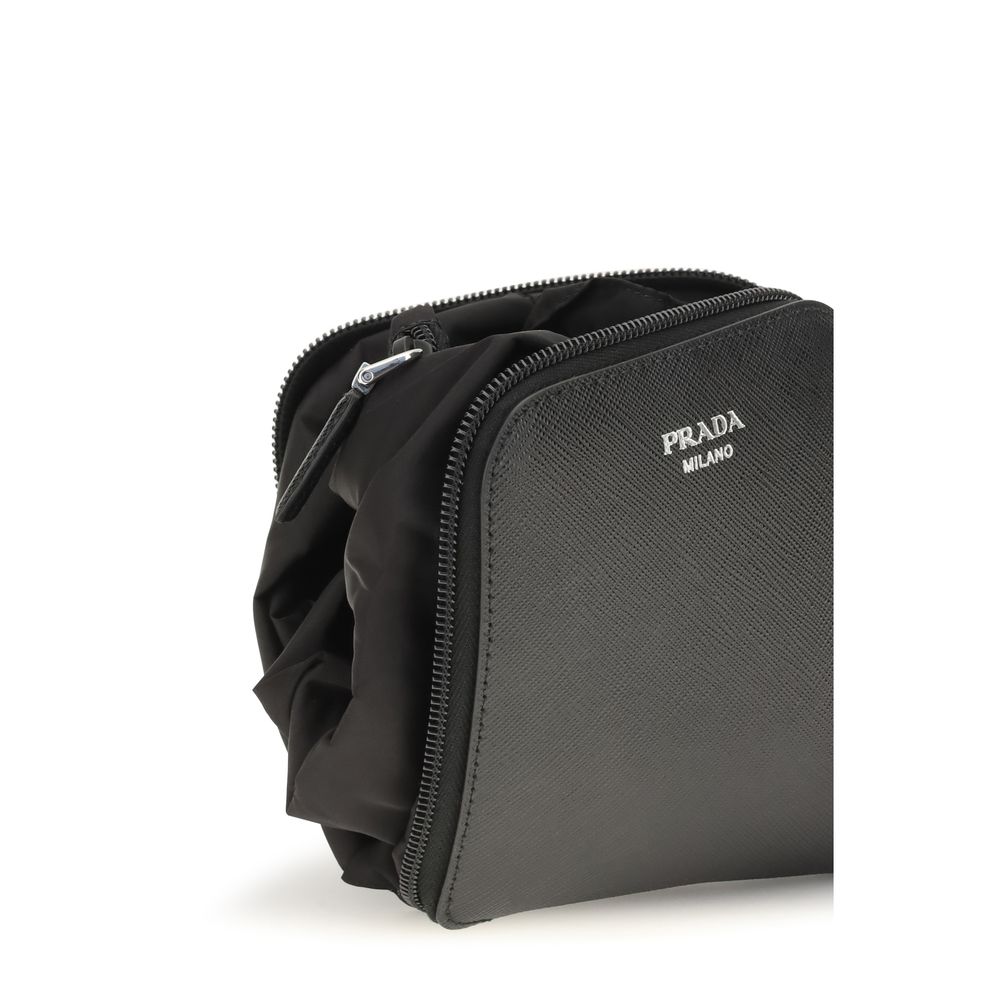 Prada Black Calf Leather Shoulder Bag - AW26 28x34cm - Detail view