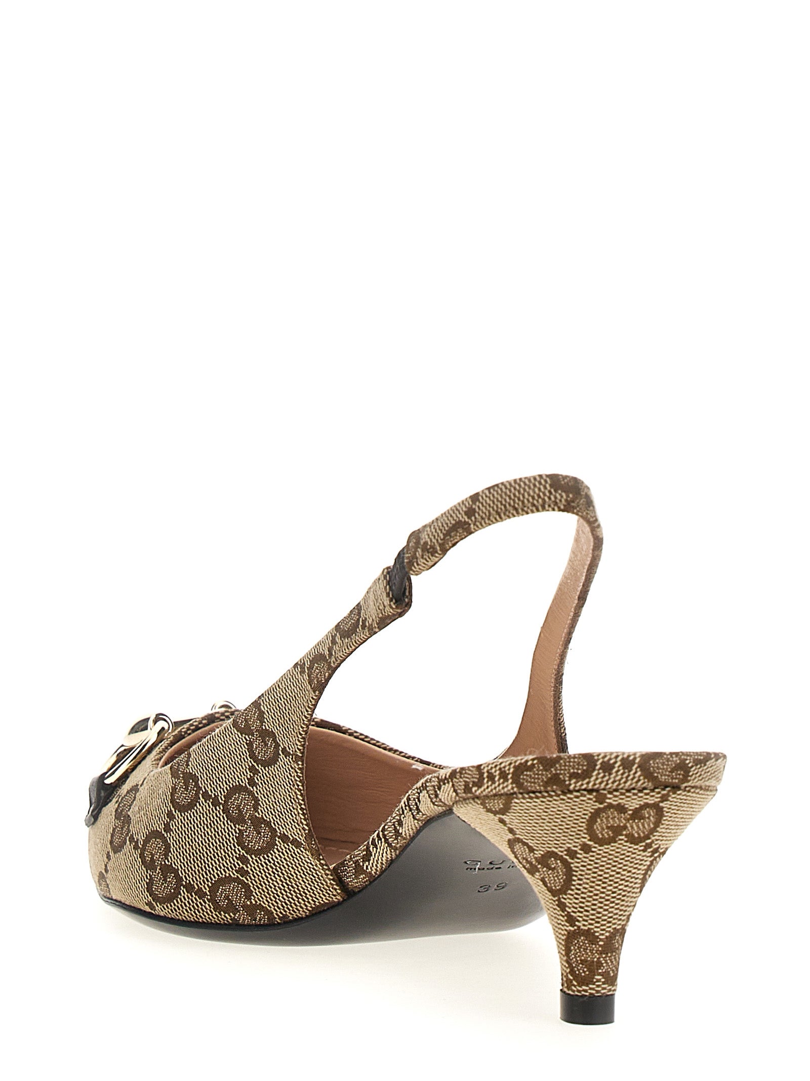 Gucci Beige Polyester Mid Heel Pumps (Ref. GU293265) - Back view