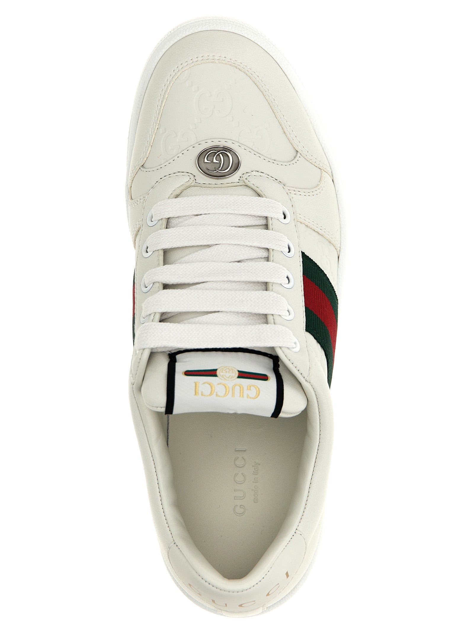 Gucci White Lamb Leather Low Top Sneakers - Detail view