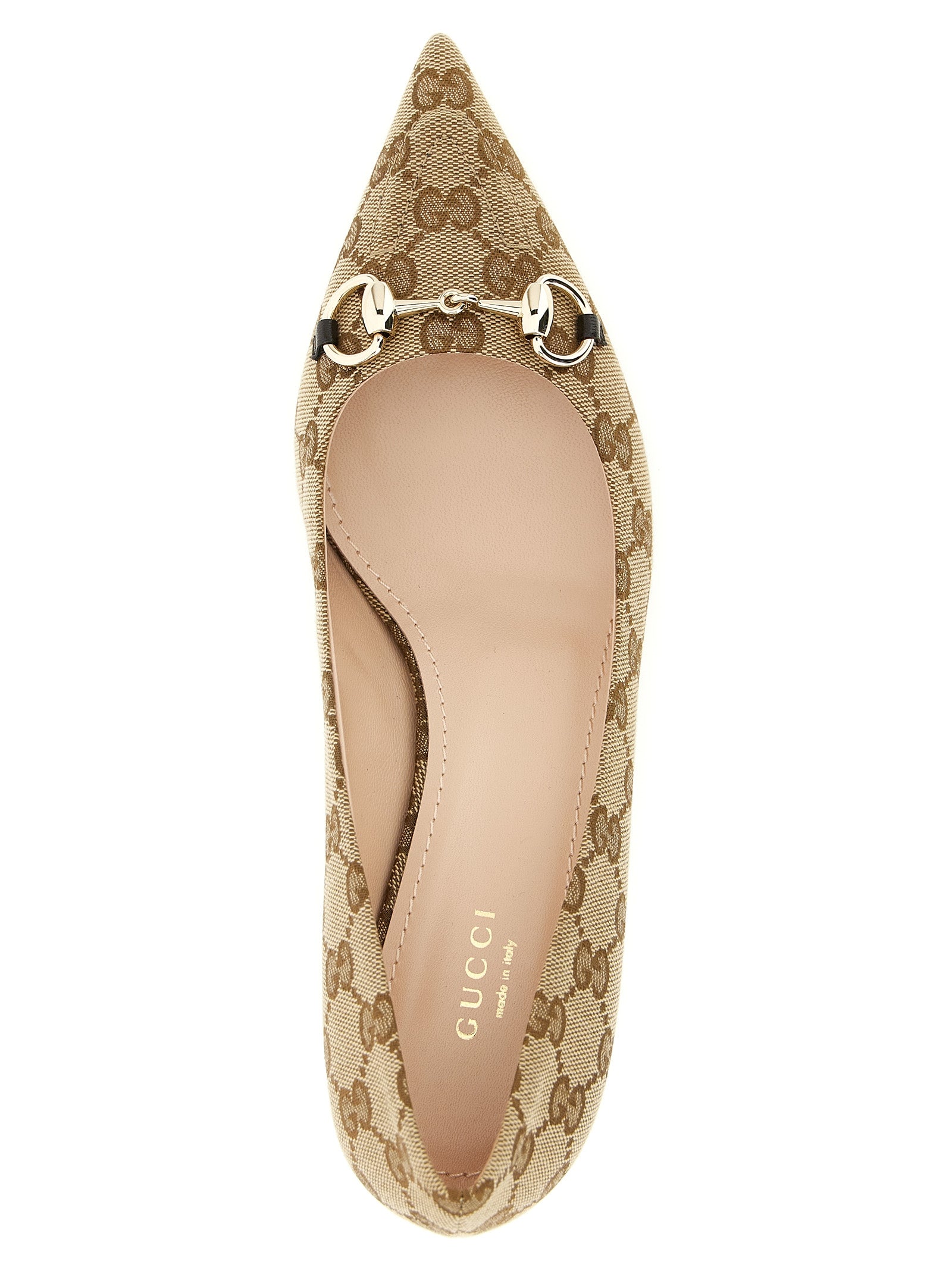Gucci Beige Polyester Mid Heel Pumps (Ref. GU327498) - Detail view