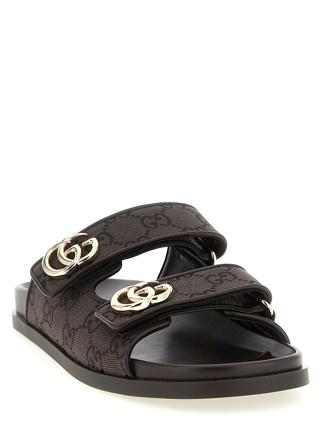 Gucci Brown Cotton Slides - Side view