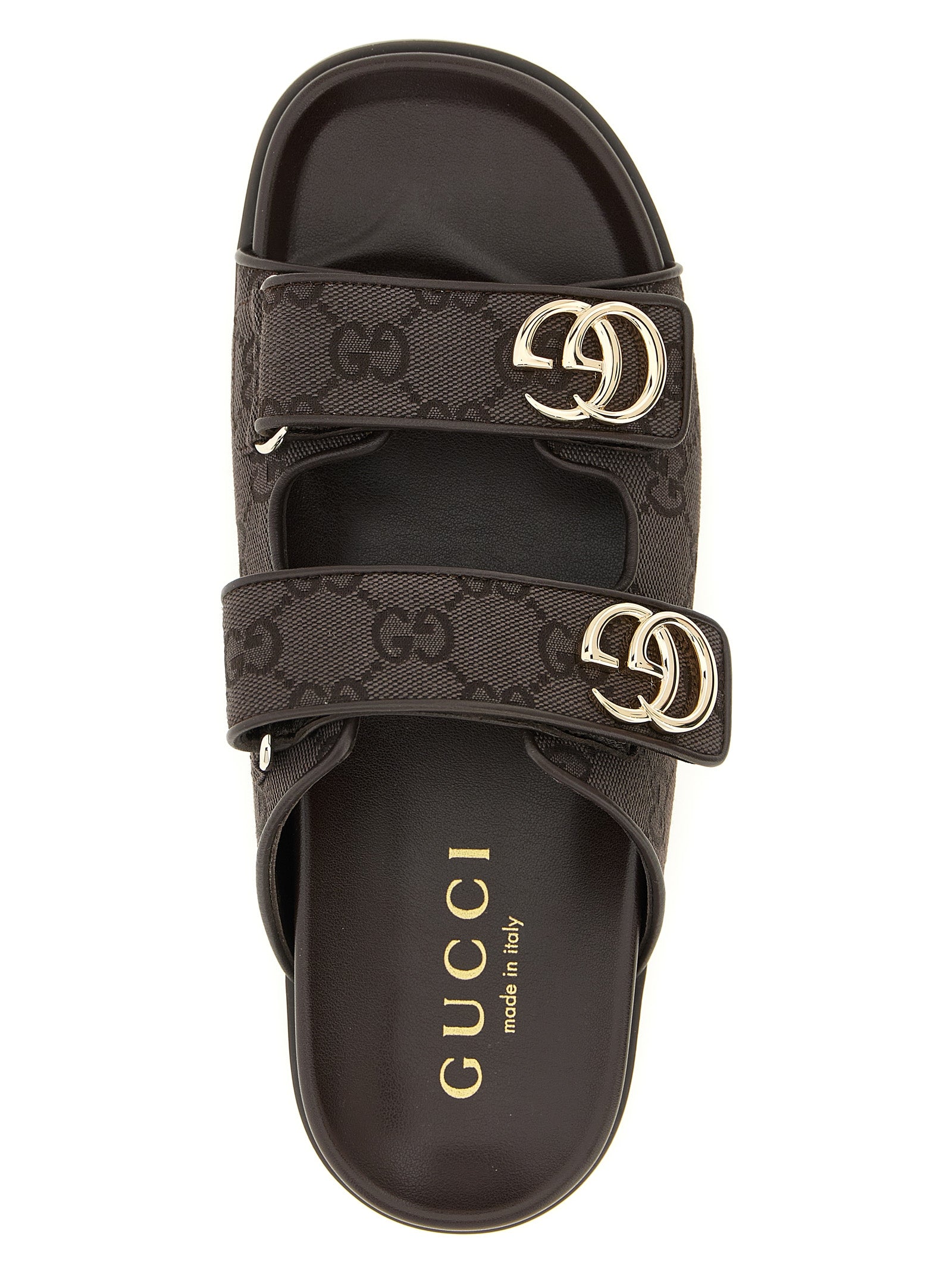 Gucci Brown Cotton Slides - Detail view